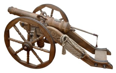 İzole antik topçu savaş topu