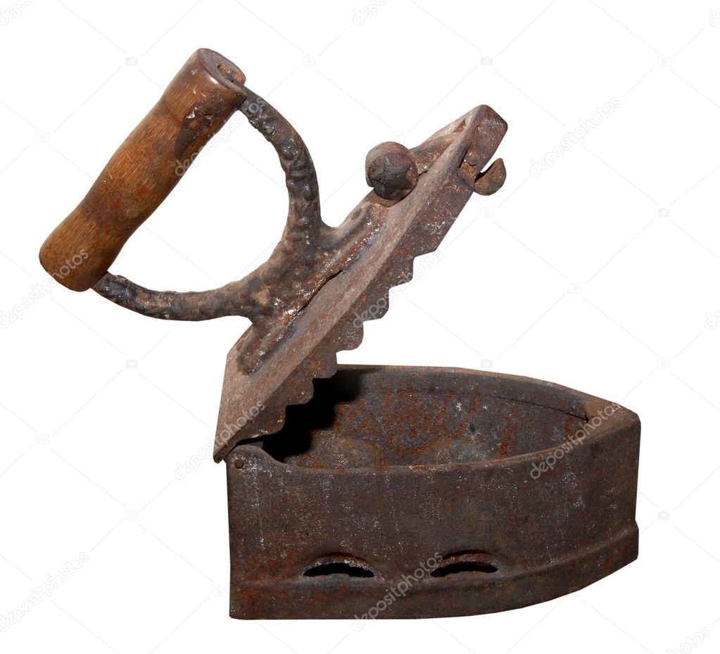 isolated rusty vintage iron