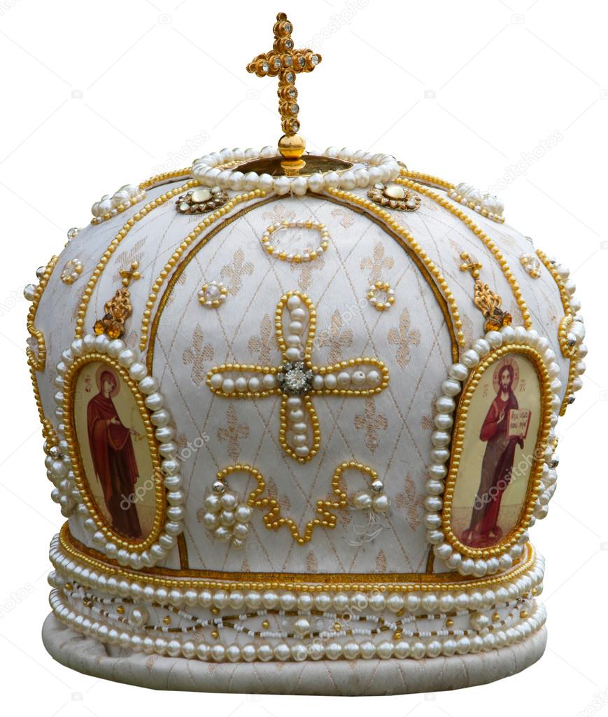 Isolated headgear of the orthodox bishop