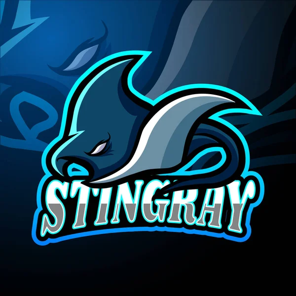 Stingray Esport Logo Maskot Design — Stockový vektor