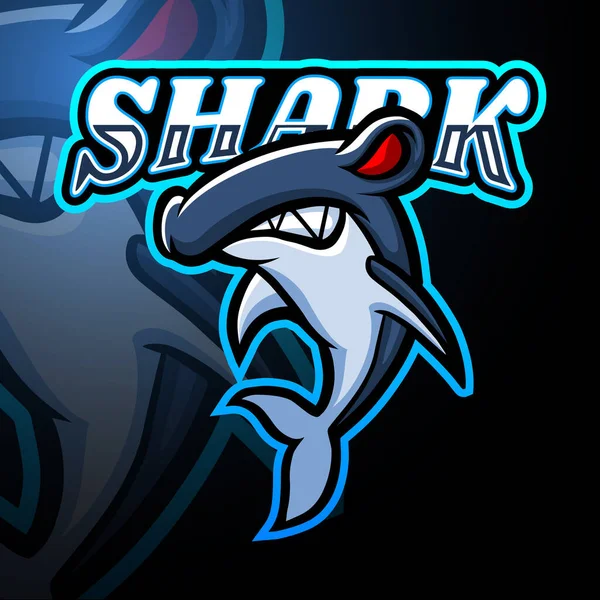 Mascotte Logo Shark Esport Design — Image vectorielle