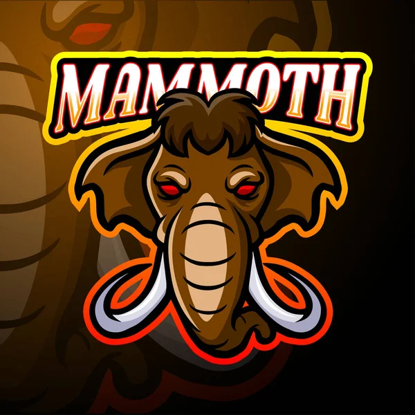 Conception Mascotte Logo Esport Mammouth — Image vectorielle