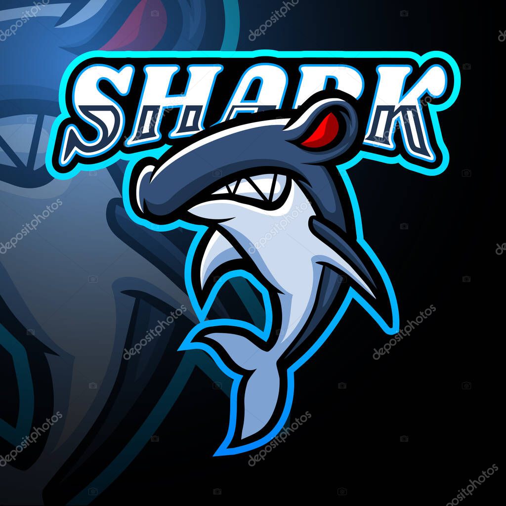 Shark esport logo mascot design