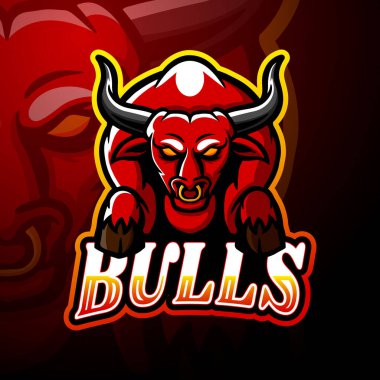 Bulls esport logo maskotu tasarımı