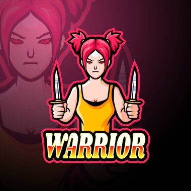 Savaşçı esport logosu maskot tasarımı