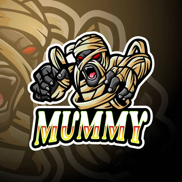 Mamma Esport Logotyp Maskot Design — Stock vektor