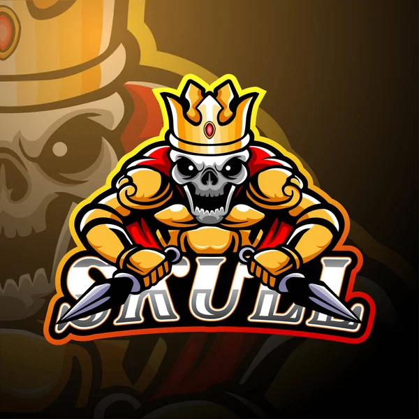 Skull Esport Logo Mascot Design — 스톡 벡터