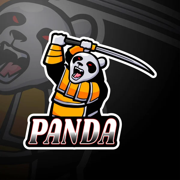 Projekt Maskotki Logo Panda Esport — Wektor stockowy