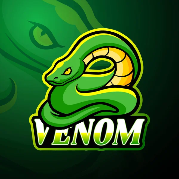 Venom Esport Logo Mascotte Ontwerp — Stockvector