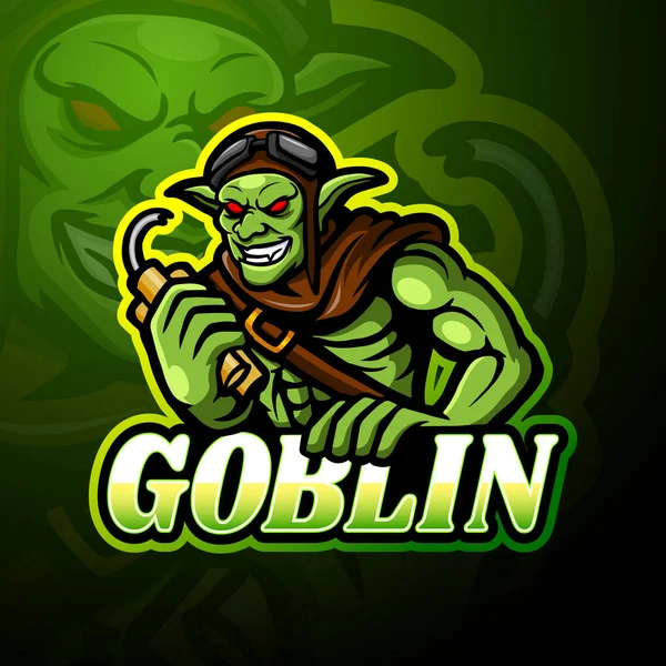 Goblin Esport Logo Mascotte Ontwerp — Stockvector