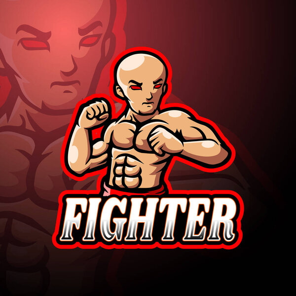 Fighter esport logo mascot design