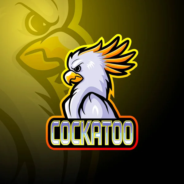 Conception Mascotte Logo Esport Cockatoo — Image vectorielle