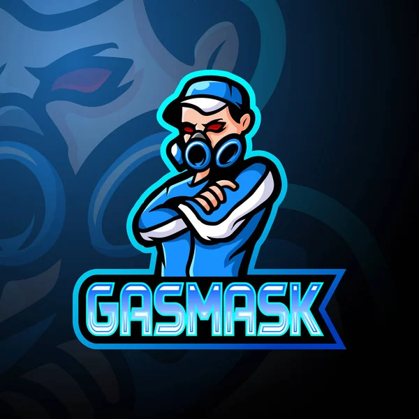 Gaz Maskesi Esport Logosu Tasarımı — Stok Vektör