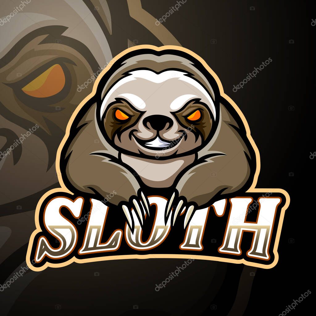 Sloth esport logo mascot design