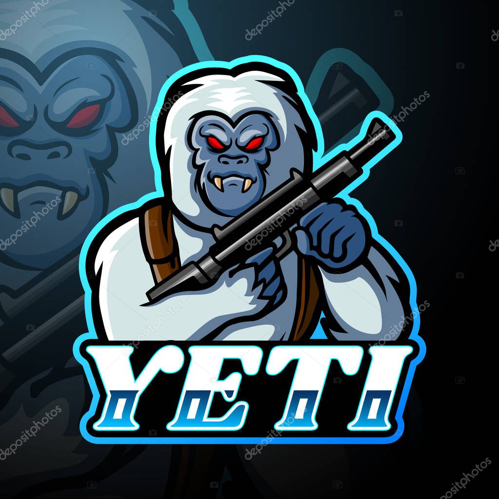 Yeti esport logo mascot design