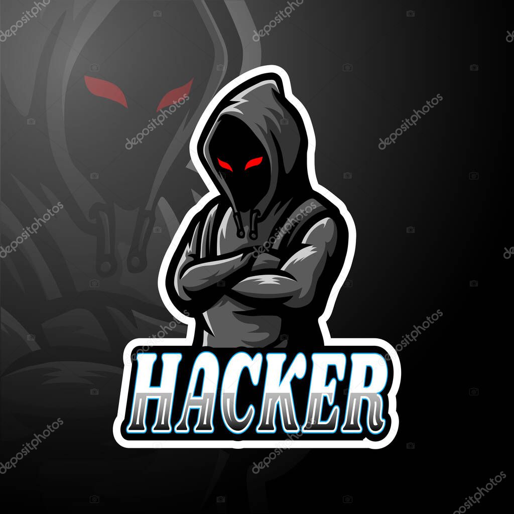Hacker esport logo mascot design