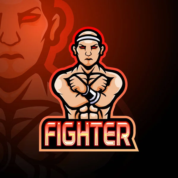 Дизайн Логотипа Fighter Esport — стоковый вектор