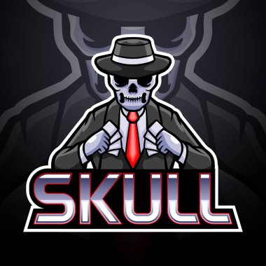Kafatası esport logo maskotu tasarımı