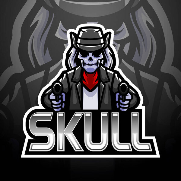 Дизайн логотипа Skull gun esport