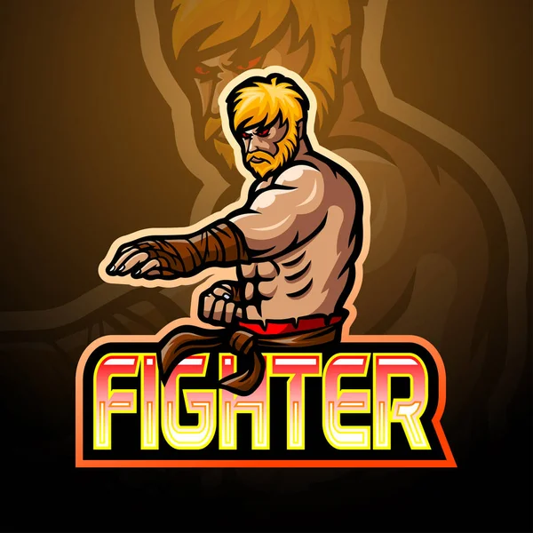 Дизайн Логотипа Fighter Esport — стоковый вектор