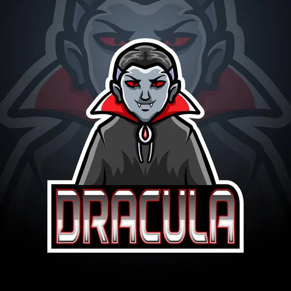 Conception Mascotte Logo Esport Dracula — Image vectorielle