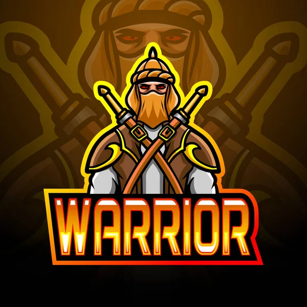 Arabian Warrior Esport Logo Mascot Design — Stock Vector