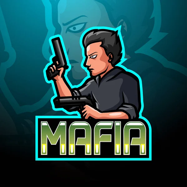 Mafia Esport Logo Mascot Design — Vector de stock