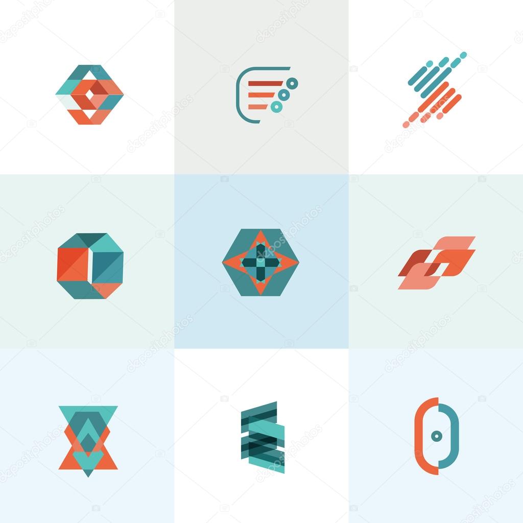 Modern business flat set of icons