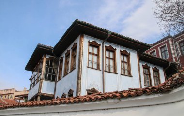 Bulgaristan 'ın güzel eski Plovdiv kasabası, genel görünüm