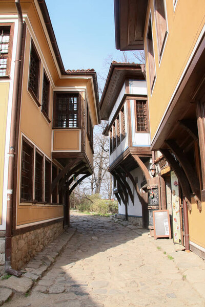 Красивый старый город Пловдив в Болгарии, общий вид