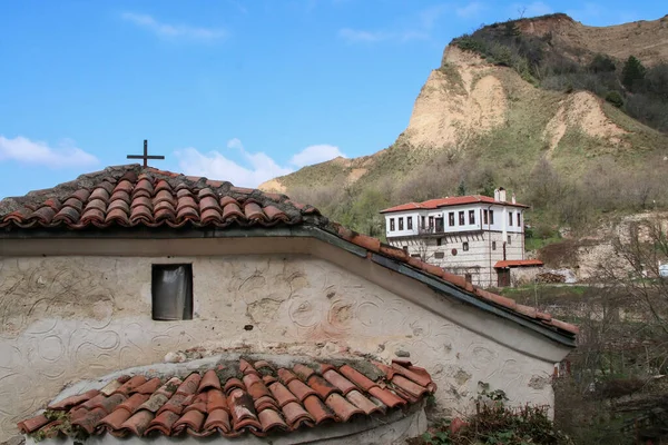 Antiga Cidade Melnik Bulgária Com Suas Autênticas Casas Avivamento — Fotografia de Stock