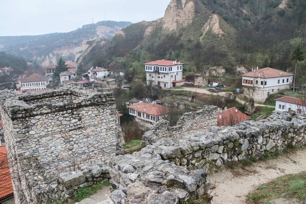 Ruínas Fortaleza Bizantina Medieval Cidade Melnik Bulgária — Fotografia de Stock