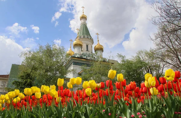 Frühling Sofia Der Hauptstadt Bulgariens Mit Sehenswürdigkeiten Historischen Gebäuden Und — Stockfoto