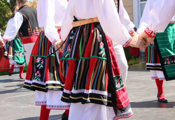 Traditional Bulgarian Costume Details Faces — Foto Stock