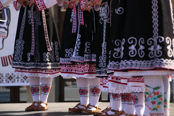Traditional Bulgarian Costume Details Faces — Stock Fotó