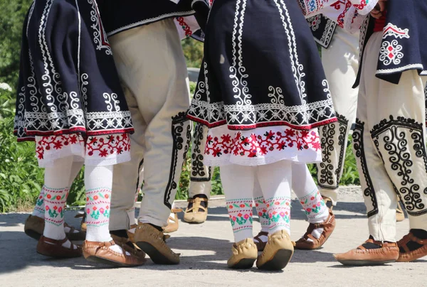 Traditional Bulgarian Costume Details Faces — Stock Fotó