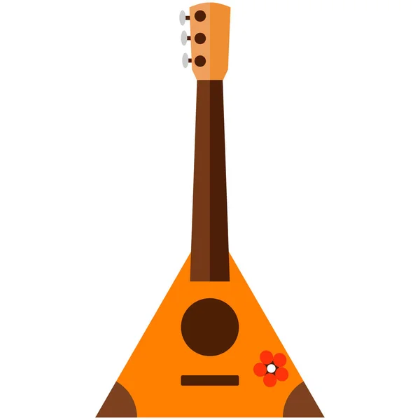 Traditional Russian Musical Instrument Balalaika Vector Illustration White Background — Stock Vector