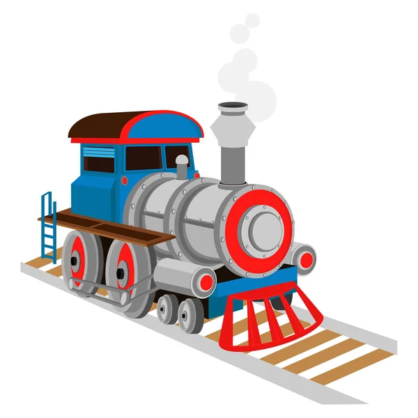 Locomotora Vapor Vectorial Locomotora Juguete Sobre Fondo Blanco Aislado — Archivo Imágenes Vectoriales