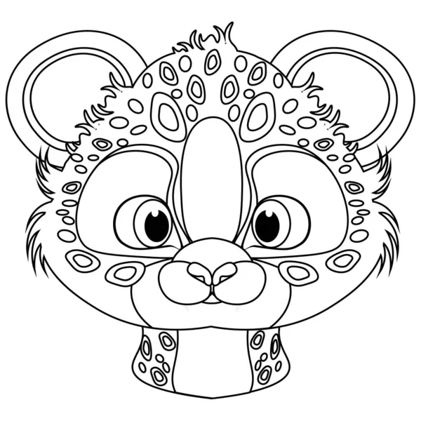 Vektor Kreslení Omalovánky Pro Dítě Leopard Ilustrace Bílém Pozadí — Stockový vektor