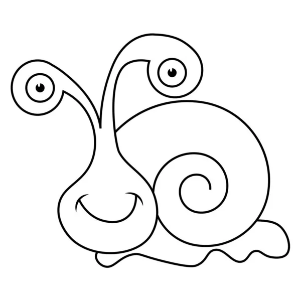 Escargot Dessin Animé Amusant Livre Colorier Dessin Sur Fond Blanc — Image vectorielle