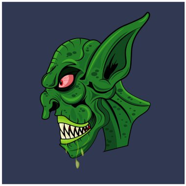 Korkunç gulyabani. Masalların ve efsanelerin temasının vektör illüstrasyonu.