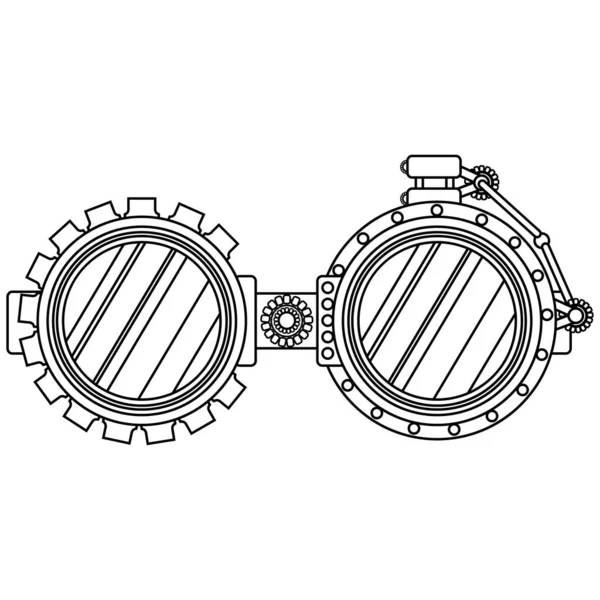 Livro Colorir Óculos Estilo Steampunk Ilustração Vetorial Esboço Sobre Fundo — Vetor de Stock