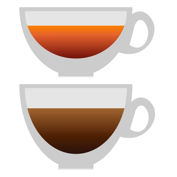 Uma Xícara Chá Café Uma Caneca Vista Lateral Ilustração Vetorial — Vetor de Stock