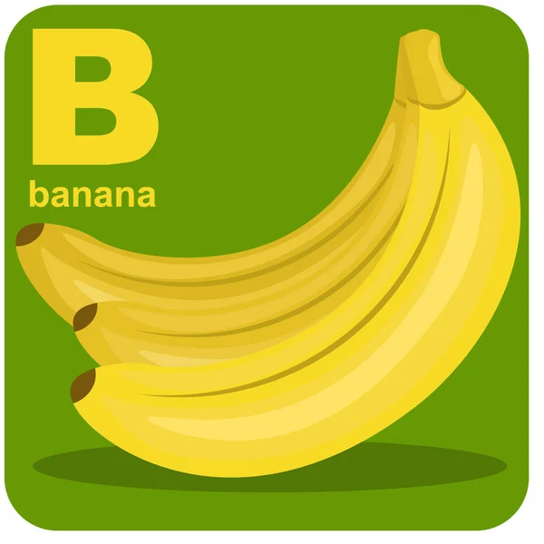 Cubo Del Alfabeto Con Letra Plátano Ilustración Vectorial Sobre Tema — Archivo Imágenes Vectoriales