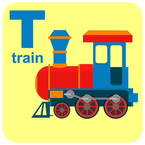 Alphabet Cube Letter Train Vector Illustration Theme Games Education — Wektor stockowy