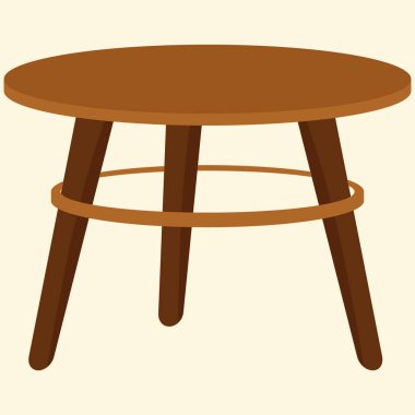 Ahşap masa. Çekmeceli bir masa. Mobilya teması üzerine vektör illüstrasyonu.