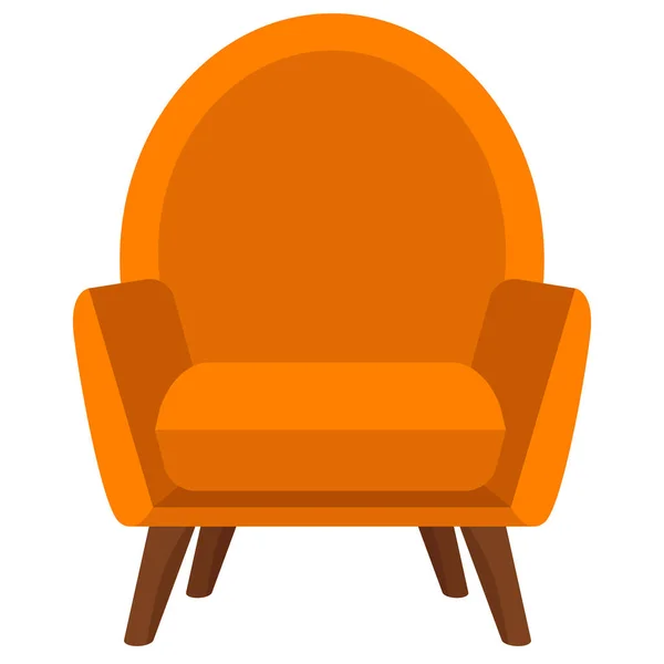 Уютное Домашнее Кресло Подлокотниками Высокой Спиной Векторная Иллюстрация Является Темой — стоковый вектор