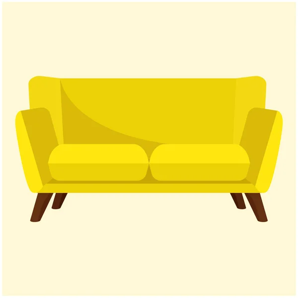 Elegantes Sofa Vektor Illustration Zum Thema Möbel — Stockvektor
