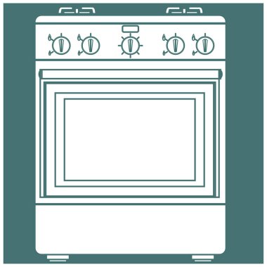 Gaz ocağı. Dekorasyon için vektör silueti.