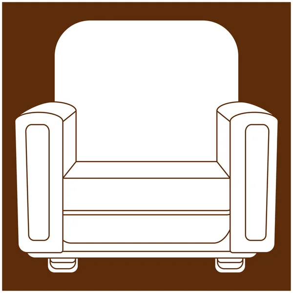 Cadeira Acolhedora Casa Com Braços Costas Altas Ilustração Vetorial Não — Vetor de Stock